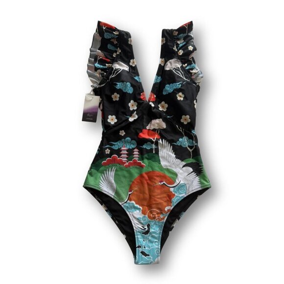 NWT! GORGEOUS Averie "Narina" Plunge One-piece Swimsuit - Picture 1 of 9